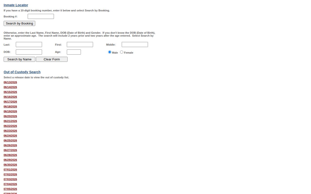 San Bernardino County JIMS released inmate search page
